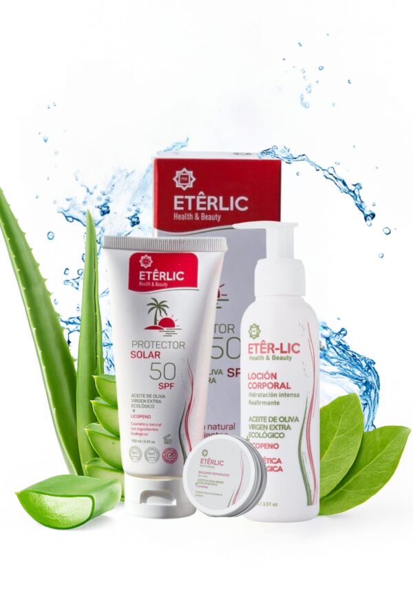 Pack Solar Natural ETÊRLIC – SPF 50 + Regalos Cosmética Ecológica